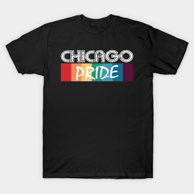 Chicago City Vintage Gay Pride T-Shirt by JohnRelo